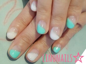 リノネイルズ(linonails)/☆ななめフレンチ☆