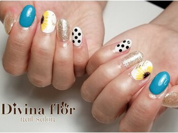 キイコネイル(kiiko.nail)/カラフルネイルひまわりネイル