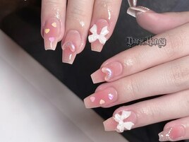 ハート×チークガーリーネイル