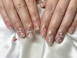 チェック×さくらんぼ