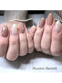 トータルビューティー パッション 茨木(Total Beauty Passion)の写真/【迷ったらこれ】定額オフィスネイル◎毎月変わる上品デザイン×色変更可能