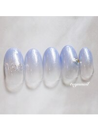 ブルーグラデーションネイル♪