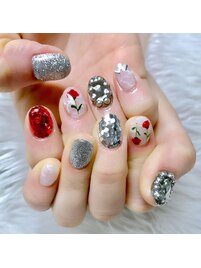 手描きバラネイル♪