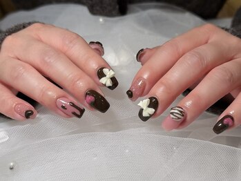 バレンタインネイル