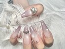 長さだしハート×リングネイル