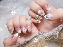 エンジェルガーデンネイル 池袋店(Angelgarden nail)/溶けてる雪だるま 雪ネイル 冬