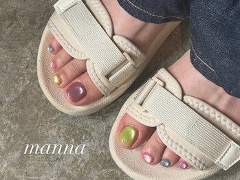 マンナネイル(manna nail)の写真/こだわりのトレンドカラー多数*足元からオシャレに＜フットワンカラー◆￥7500＞