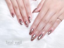 ヒールネイル(heal nail)/スカルプ ピンクgoldラメ