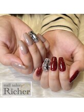 エスフィーネイルサロン リシェル(Esfy nailsalon Richer)/レッドネイル