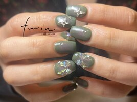 チークネイル×オプ有