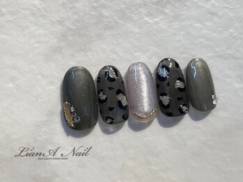 リアーナネイル(LianA Nail)/ヒョウ柄×ブラック