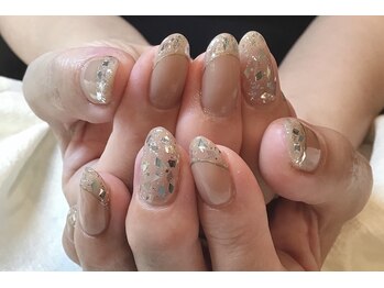 ネイルデコ(nail DECO)/ガラスフレンチ