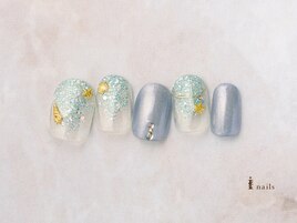 キラキラ海ネイル