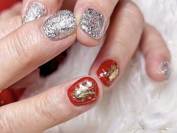 アトリエ チャミコ(Atelier Chamiko)/お年賀キラキラネイル