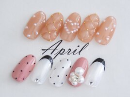 パール綺麗めネイル