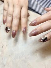 ネイルアイサロンアンドスクール リッカ(Lycka)/スターギャラクシー/赤紫ネイル