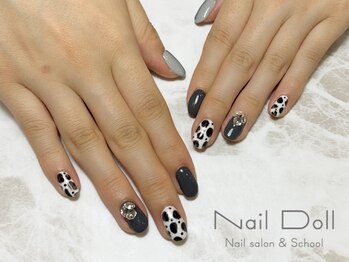 ネイルドール(Nail Doll)/ダルメシアン柄×グレー