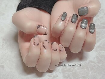 シックエクラ バイ リフレ21(chic eclat by Refre21)/チグハグネイル