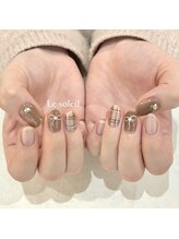 ル ソレイユ(Le soleil)/ブラウンチェックネイルbyあやか