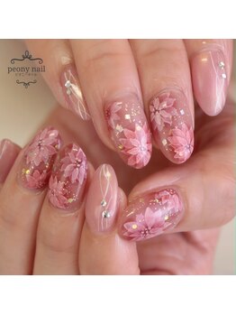 ピオニーネイル(peony nail)/2色のダリア