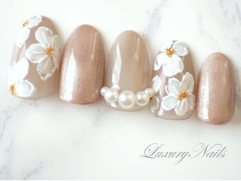 ラグジュアリーネイルズ カワグチ(Luxury Nails Kawaguchi)/パール*フラワーアート
