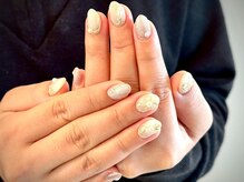 ヌル ネイル 堀江(NURU NAIL HORIE)/リボンミラーニュアンスネイル☆