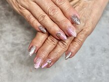 ネイル アイラッシュ 彩 熊谷店/オーロラ×フラワーアート