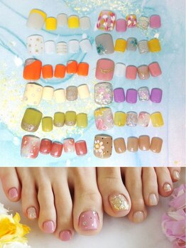 メイクプラスネイル ヴィヴィッド(MAKE+NAIL vivid)の写真/フットジェルの季節♪アート込定額◆写真 チップ左列6380円右列7480円◆フットジェルに角質ケア追加+3300円
