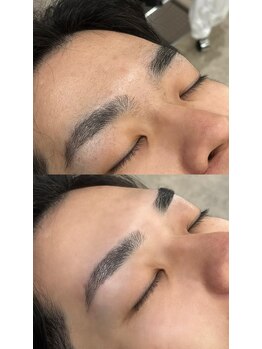 バーバーミキ 塚本(BARBER MIKI)/ストレートアーチ×お顔剃り