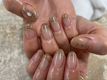 ベーシック ネイルウィザードアカデミー 本厚木店(Basic×NailWizardAcademy)/手書きミラーアート