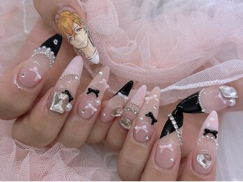 アリーズ(Allies)/ピンク 黒 フレンチ