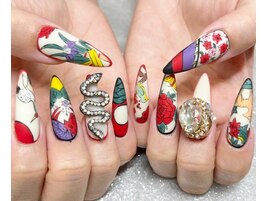 成人式ネイル 花札ネイル