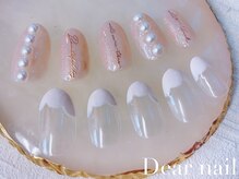 ディア ネイル(Dear nail)/【チグハグ】パール×スカラップ