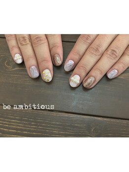 ネイルサロンアンドスクール ビーアンビシャス(be ambitious)/ふんわりガーリーネイル