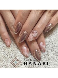 ミラー＆大理石ネイル
