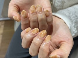 Cafe nail + ぷっくりアート