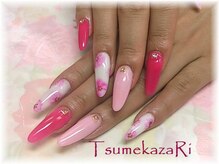 ツメカザリ(TsumekazaRi)/ピンク＆ピンク＆フラワー