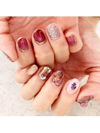 ニュアンスちぐはぐネイル