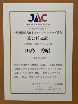 タジマ カイロプラクティック/日本カイロプラクターズ協会