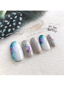 ネイルサロン クイル(QUILL)/6月にじみアート★2