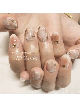 リルガーデン 新宿南口(Lil' Garden)/淡色フラワーネイル☆ブライダル