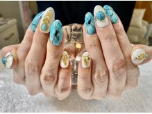 ダブルムーンビューティフル(DOUBLEmoonBeautiful)/夏の定番☆ターコイズネイル
