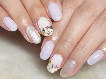 ジェルアート/押し花ネイル