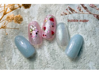 バブル シュガー バイ ネイルクローネ(bubble sugar by.nail crone)/すいかネイル