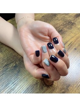 ネイビー×フラッシュジェル