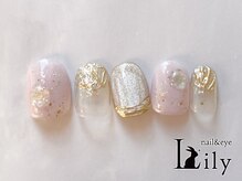 リリー 橋本店(Lily)/ぷっくり雪の結晶ネイル