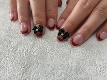 キキネイル たまプラーザ店(kikinail)/カラーフレンチネイル　リボン　