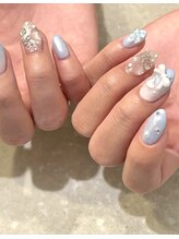 リット 代々木上原(lit.)/ピンク水色＊リボンネイル