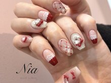 ニア ネイルサロン 大阪駅前第2ビル(Nia)/ガーリー赤ネイル