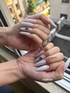 ロングネイル×メタルパーツ